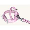 A Pets World Leather Dog Collar- Lt Pink-Hot Pink Saddle Stitch 03011302-10